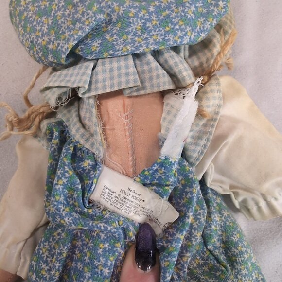 Holly Hobbie Knickerbocker American Greetings Blue Dress Plush Rag Doll Vintage - Picture 10 of 13